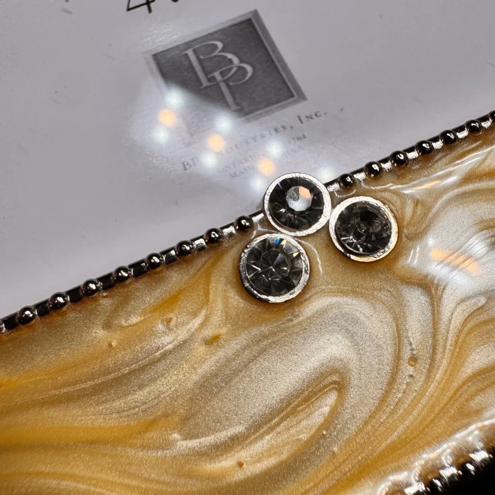 NEW BP Industries Diana‎ Series 4x6 Gold Marbled Enamel Rhinestone Picture Frame